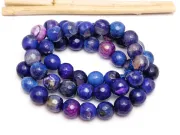 Sirag agate fatetat 8mm albastru mov
