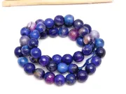 Sirag agate fatetat 8mm albastru mov