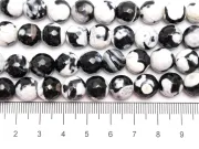 Sirag agate fire crackle fatetat sfere 10mm alb negru