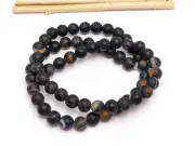 Sirag agate negru frosted sfere 6mm