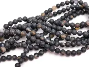 Sirag agate negru frosted sfere 6mm