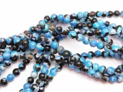 Sirag agate fire crackle 6mm negru albastru
