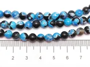 Sirag agate fire crackle 6mm negru albastru