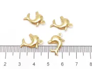 Charm otel inoxidabil 304 auriu delfin 16x10mm