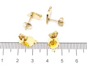 Tortite cercei otel inoxidabil 304 auriu placat IP cu opritor lacrima 12.5x7mm (2buc)