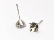 Tortite cercei otel inoxidabil 316 pentru rhinestone de 6mm cu cleme (2buc)