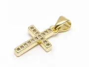 Charm cruce din cubic zirconia auriu 16x10mm