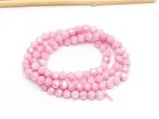 Margele cristal rotund fatetat 4mm roz opac lustered (sirag)