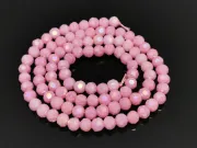 Margele cristal rotund fatetat 4mm roz opac lustered (sirag)