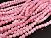 Margele cristal rotund fatetat 4mm roz opac lustered (sirag)
