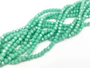 Margele cristal rotund fatetat 3~3.5mm turcoaz opac lustered (sirag)