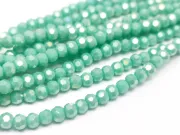 Margele cristal rotund fatetat 3~3.5mm turcoaz opac AB (sirag)