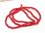 Margele cristal rotund fatetat 3~3.5mm rosu opac (sirag)