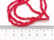 Margele cristal rotund fatetat 3~3.5mm rosu opac (sirag)