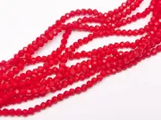 Margele cristal rotund fatetat 3~3.5mm rosu opac (sirag)