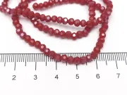 Margele cristal rotund fatetat 3~3.5mm rosu opac inchis lustered (sirag)