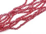 Margele cristal rotund fatetat 3~3.5mm rosu opac inchis lustered (sirag)