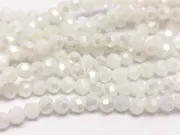 Margele cristal rotund fatetat 3~3.5mm alb opac AB (sirag)