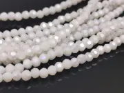 Margele cristal rotund fatetat 3~3.5mm alb opac AB (sirag)