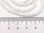 Margele cristal rotund fatetat 3~3.5mm alb opac AB (sirag)