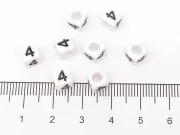Margele acrilice cub 6x6mm - cifra 4 (10buc)