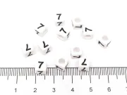 Margele acrilice cub 6x6mm - cifra 7 (10buc)