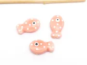 Margele de portelan pestisor 19x11x6.5mm roz somoniu