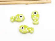 Margele de portelan pestisor 19x11x6.5mm verde mar