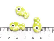 Margele de portelan pestisor 19x11x6.5mm verde mar