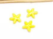 Margele de portelan stea de mare 18~17x6mm galben