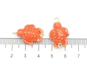 Margele de portelan testoasa 24x15x8mm rosu