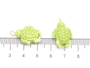 Margele de portelan testoasa 24x15x8mm verde mar