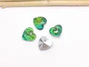 Pandantiv sticla 10mm verde peacock