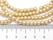 Sirag perle de sticla 4mm auriu crem pal