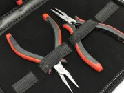 Set 4 clesti ergonomice pentru bijuterii cu maner negru si rosu