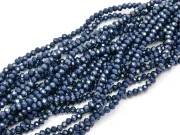 Margele cristal rondel 3x2mm albastru cadet opac lustered (sirag)