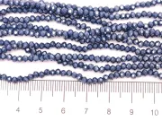 Margele cristal rondel 3x2mm albastru cadet opac lustered (sirag)