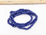 Margele cristal rondel 3x2mm albastru navy opac lustered (sirag)
