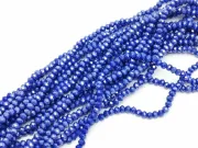Margele cristal rondel 3x2mm albastru navy opac lustered (sirag)