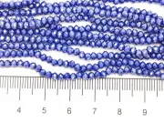 Margele cristal rondel 3x2mm albastru navy opac lustered (sirag)