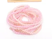 Set 6 siraguri de margele cristal rondel fatetat 4x3mm mix roz