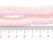 Set 6 siraguri de margele cristal rondel fatetat 4x3mm mix roz