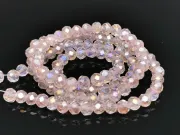 Set 6 siraguri de margele cristal rondel fatetat 4x3mm mix roz