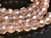 Set 6 siraguri de margele cristal rondel fatetat 4x3mm mix roz