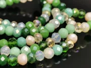 Margele cristal rondel fatetat 4x3mm mix verde (sirag)