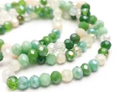 Margele cristal rondel fatetat 4x3mm mix verde (sirag)
