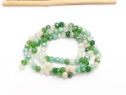 Margele cristal rondel fatetat 4x3mm mix verde (sirag)