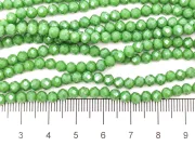 Margele cristal rondel fatetat 4x3mm verde opac lustered (sirag)