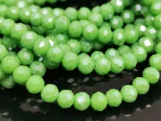 Margele cristal rondel fatetat 4x3mm verde opac lustered (sirag)