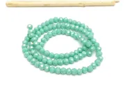 Margele cristal rondel fatetat 4x3mm verde turcoaz lustered (sirag)